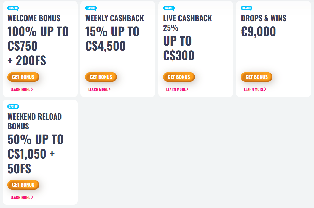 OhMySpins Casino All Promotions