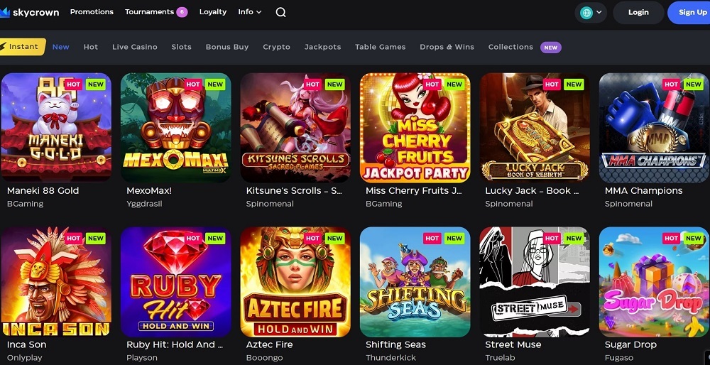 Sky Crown casino games