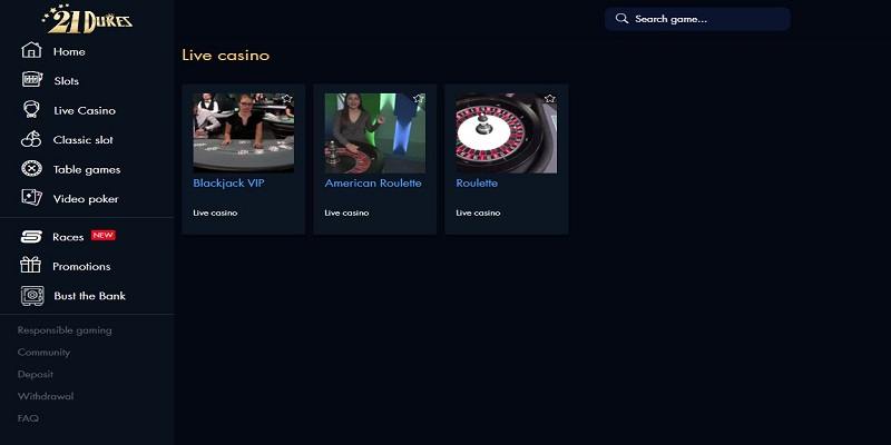 21dukes live casino
