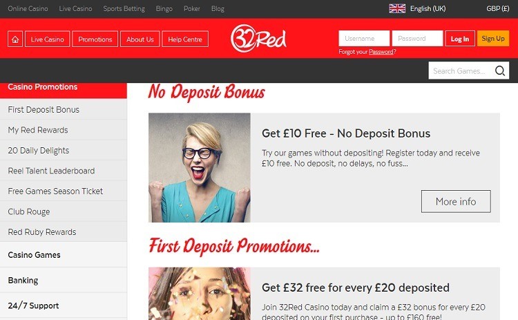 32red casino bonus