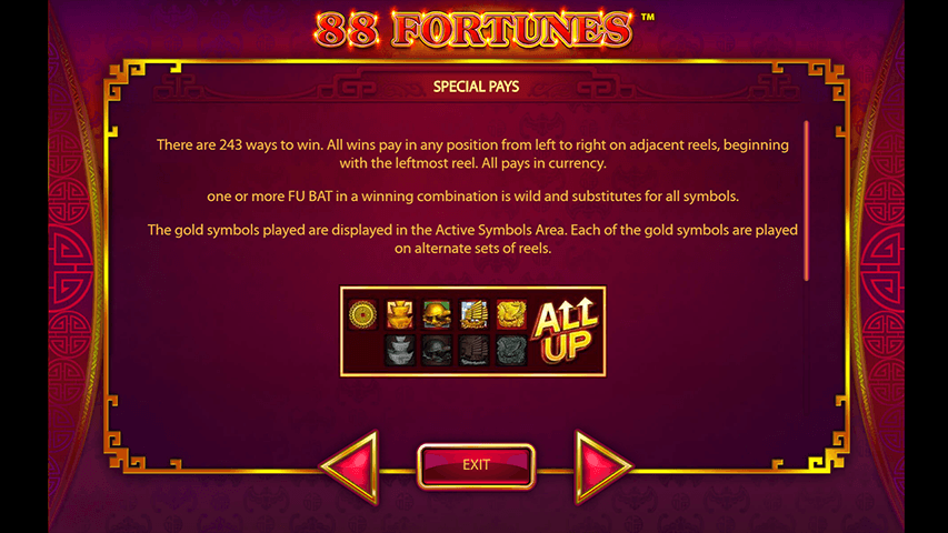 8 Fortunes Special Pays
