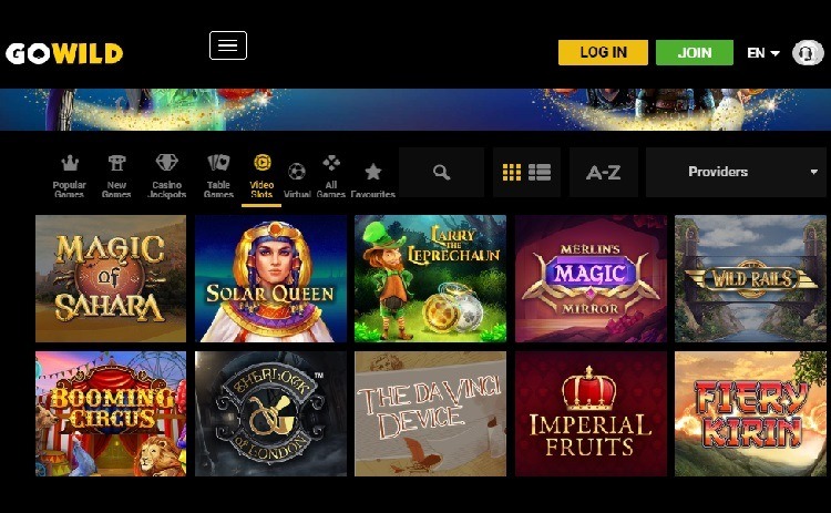 Go Wild casino games