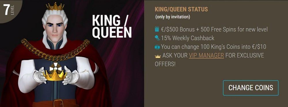 King Billy VIP program king level