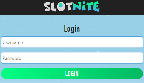 Slotnite Casino login form Slotnite Casino login