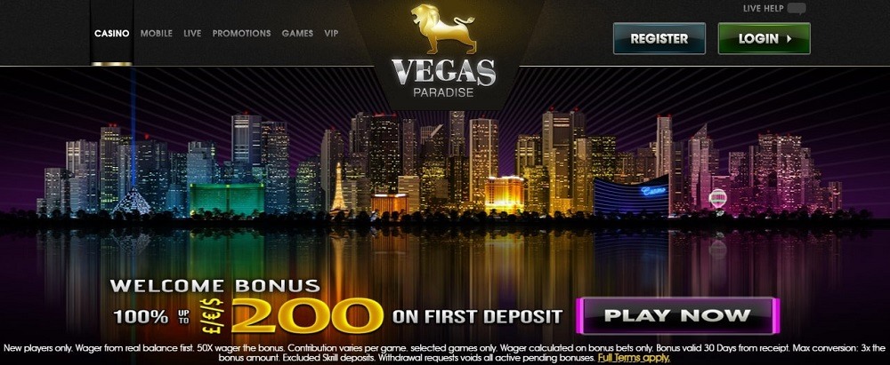 Vegas Paradise casino welcome bonus