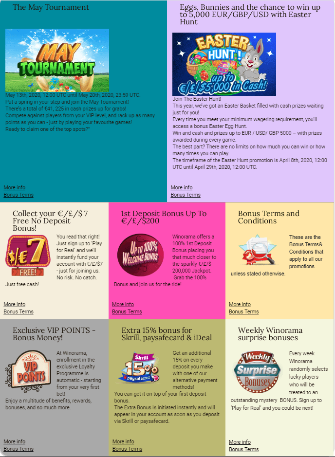 winorama casino promotions